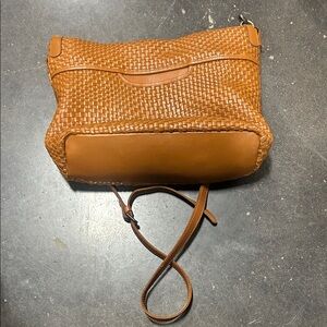 HOBO Tan Woven Leather Crossbody Bag